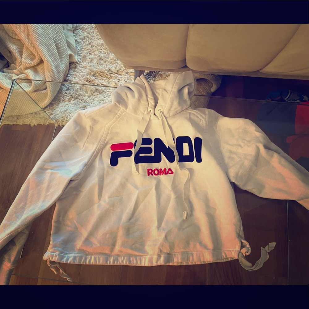 Fendi womens hoodie cropped size small